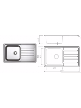 B&F Omega R60 400 Single Bowl With Drainer OMB100